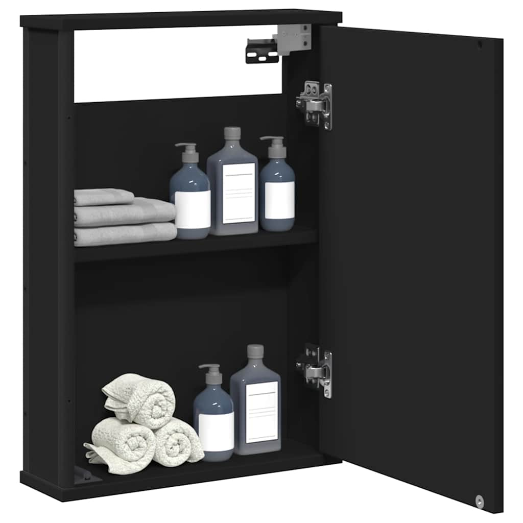 Schwarzer Bad-Spiegelschrank 42x60 cm