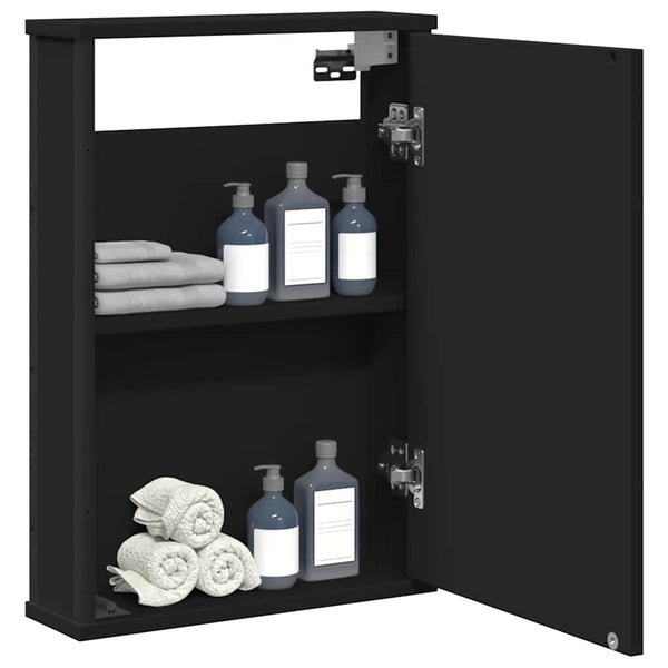 Schwarzer Bad-Spiegelschrank 42x60 cm