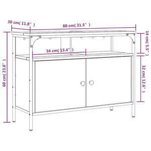 Waschbeckenunterschrank Sonoma-Eiche 80 cm
