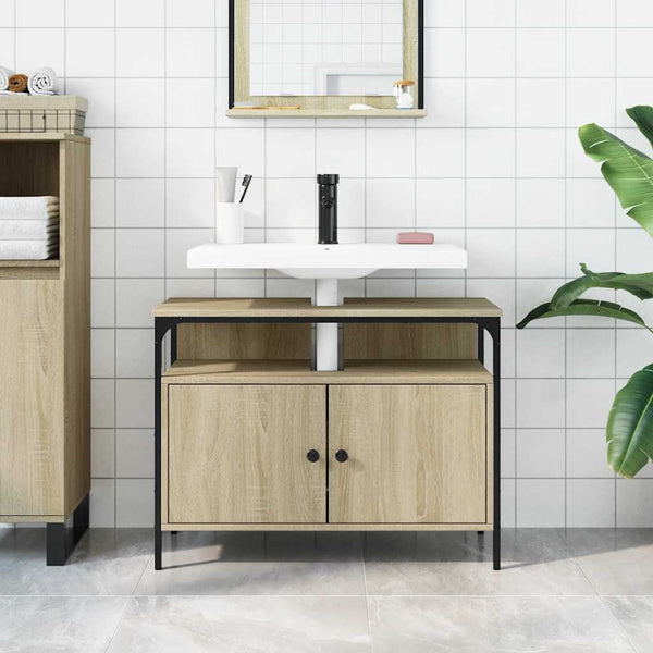 Waschbeckenunterschrank Sonoma-Eiche 80 cm