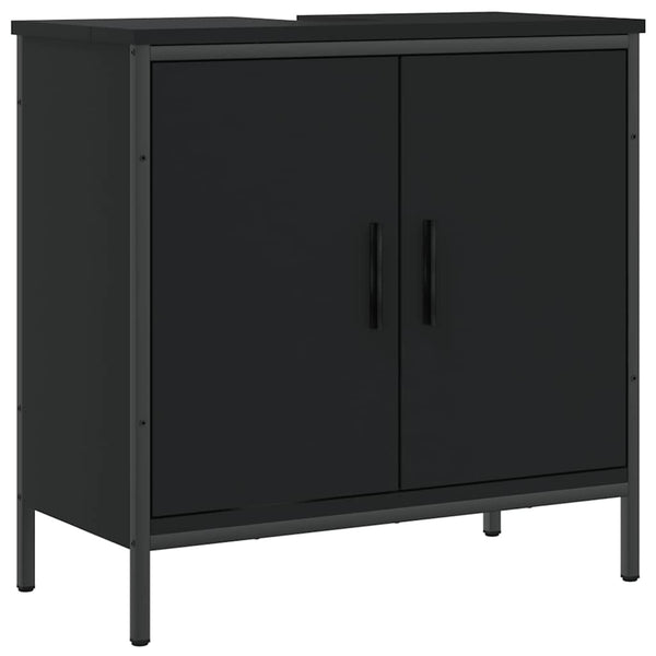 Schwarzer Waschbeckenunterschrank 60 cm
