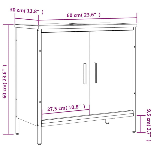 Schwarzer Waschbeckenunterschrank 60 cm