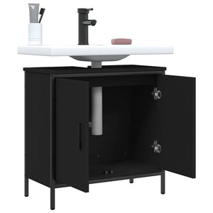 Schwarzer Waschbeckenunterschrank 60 cm