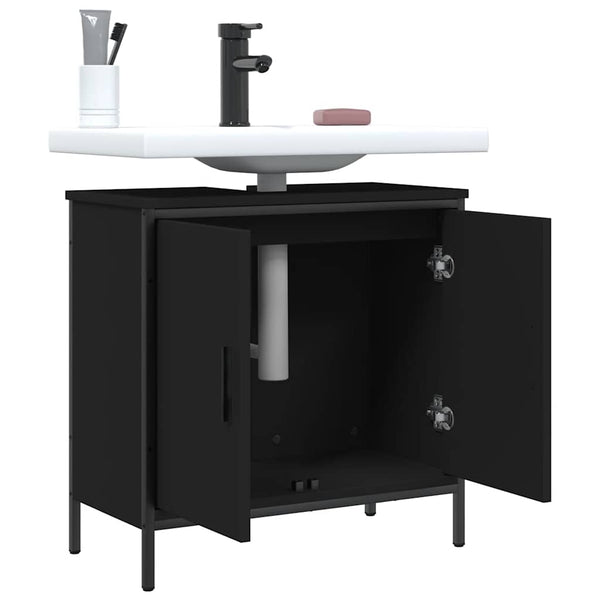 Schwarzer Waschbeckenunterschrank 60 cm
