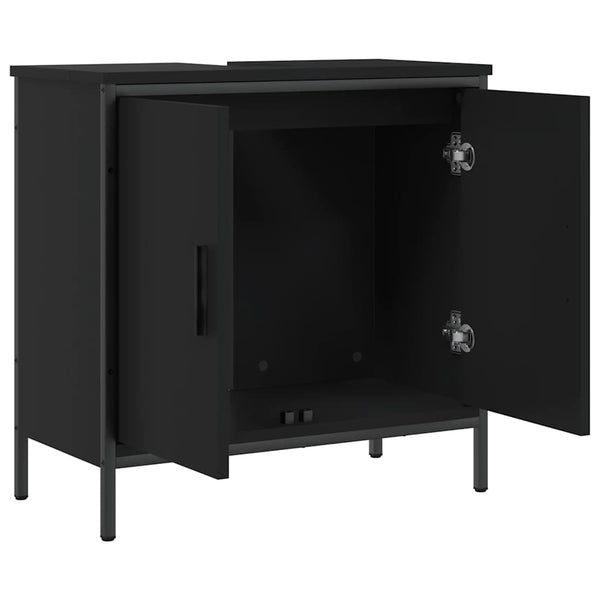 Schwarzer Waschbeckenunterschrank 60 cm