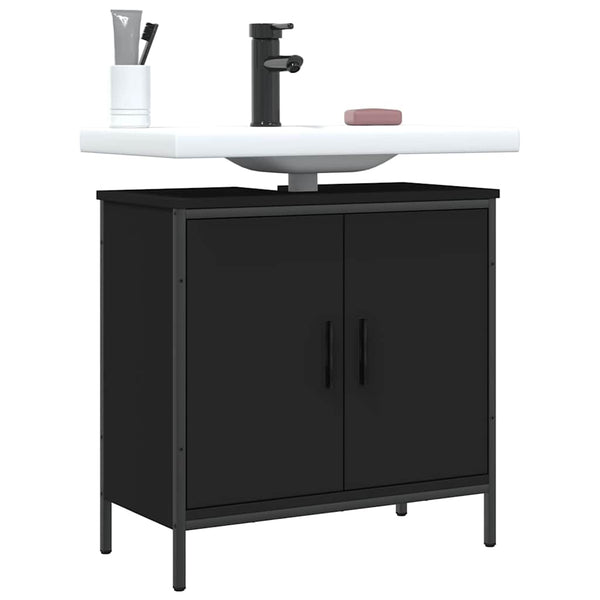 Schwarzer Waschbeckenunterschrank 60 cm