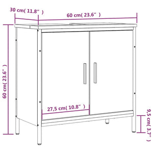 Waschbeckenunterschrank Sonoma-Eiche 60 cm
