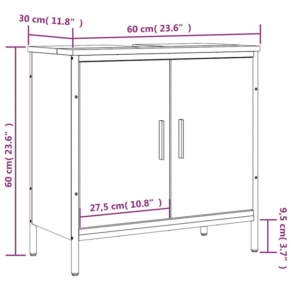 Waschbeckenunterschrank Sonoma-Eiche 60 cm