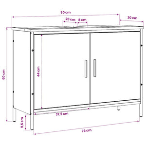Waschbeckenunterschrank Schwarz 80x60 cm