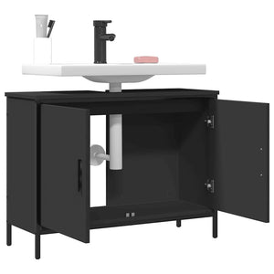 Waschbeckenunterschrank Schwarz 80x60 cm