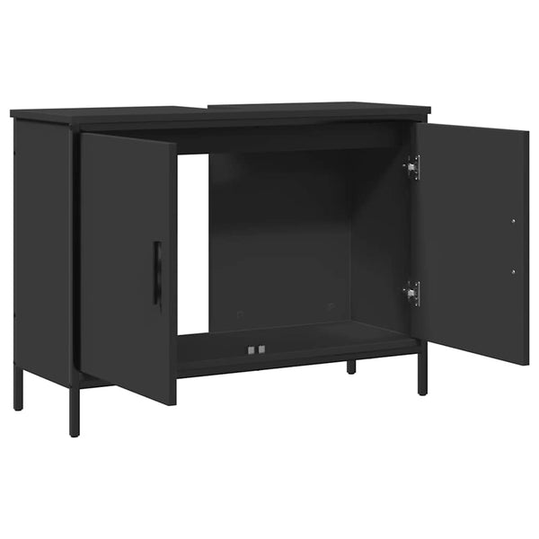 Waschbeckenunterschrank Schwarz 80x60 cm