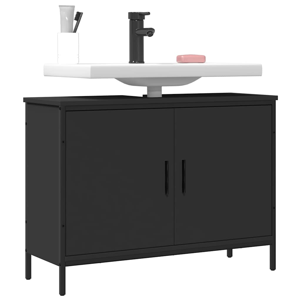 Waschbeckenunterschrank Schwarz 80x60 cm