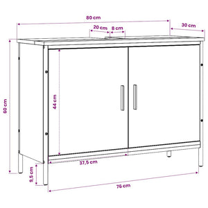 Waschbeckenunterschrank Grau Sonoma 80 cm