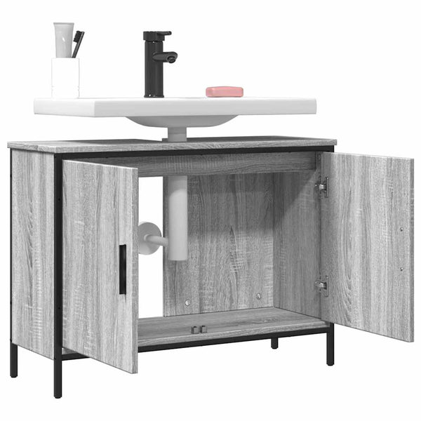 Waschbeckenunterschrank Grau Sonoma 80 cm