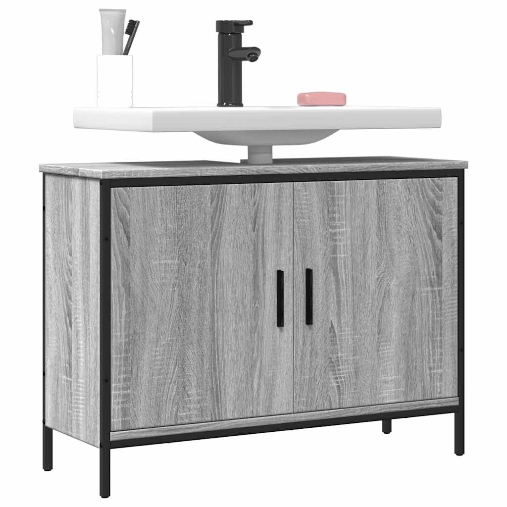 Waschbeckenunterschrank Grau Sonoma 80 cm