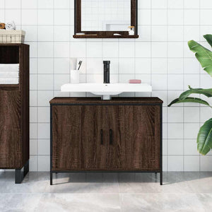 Waschbeckenunterschrank Braun Eiche 80 cm