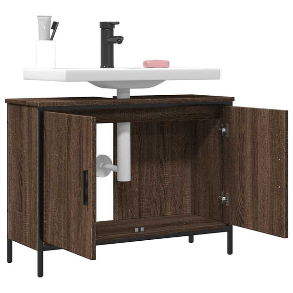 Waschbeckenunterschrank Braun Eiche 80 cm