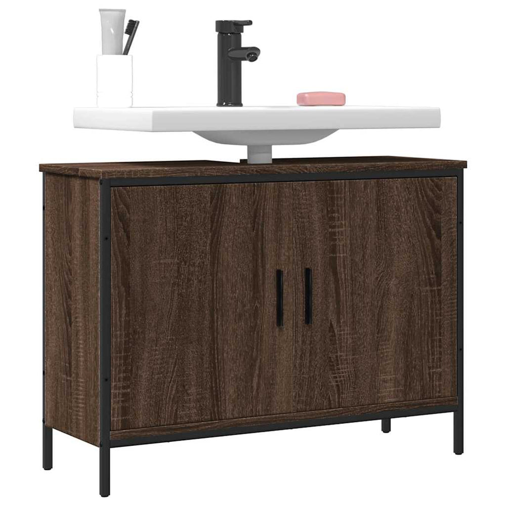 vidaXL Meuble sous-lavabo chêne marron 80x30x60 cm Bois d'ingénierie