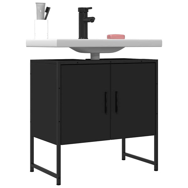 Schwarzer Waschbeckenunterschrank 60 cm