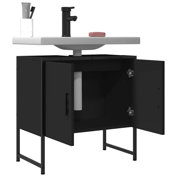 Schwarzer Waschbeckenunterschrank 60 cm