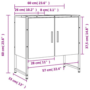 Waschbeckenunterschrank Grau Sonoma 60 cm