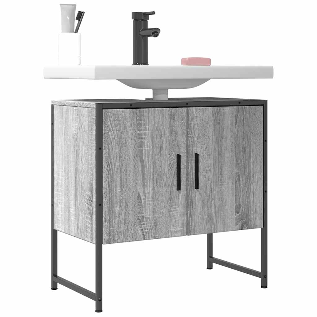 Waschbeckenunterschrank Grau Sonoma 60 cm