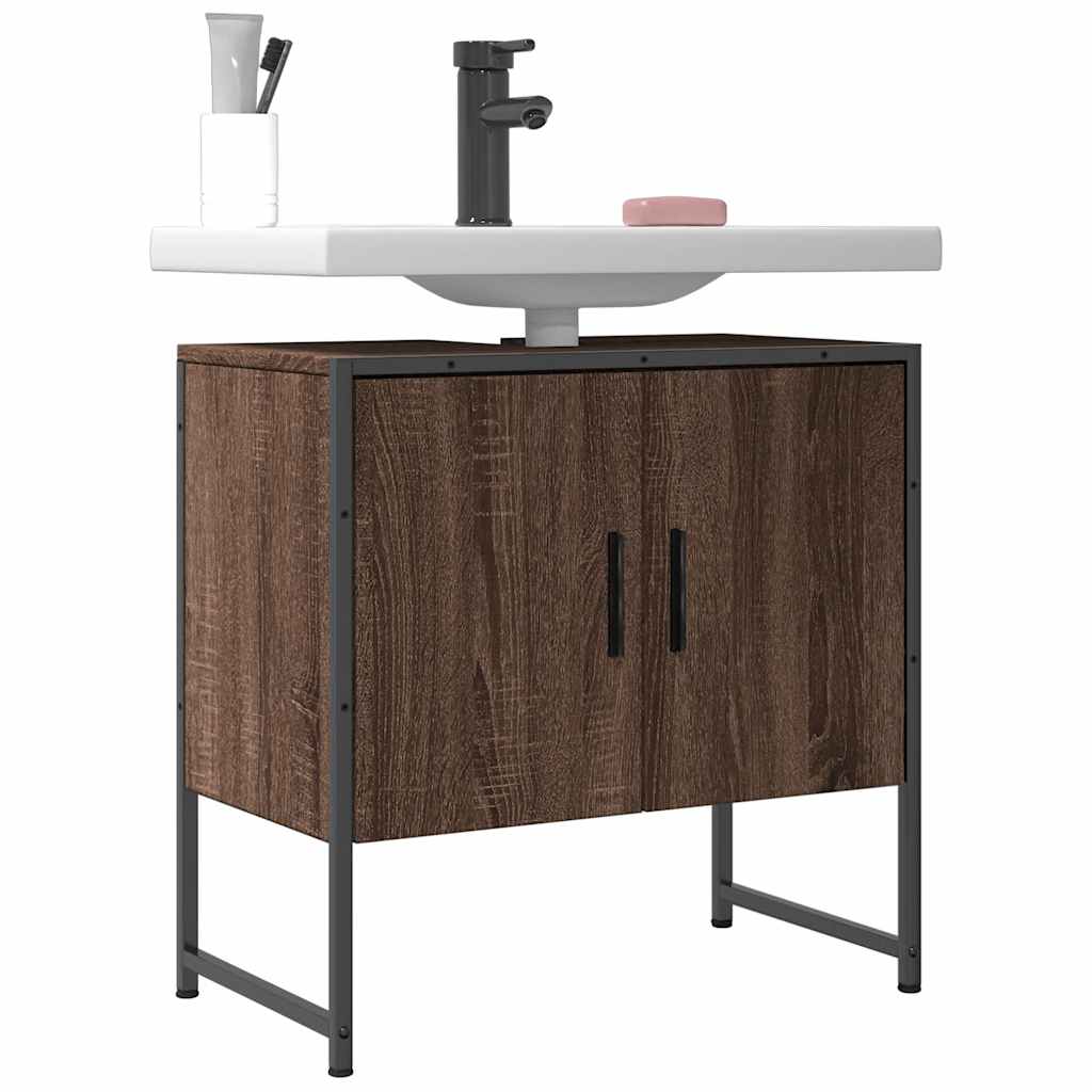 Waschbeckenunterschrank Braun Eichen-Optik 60 cm