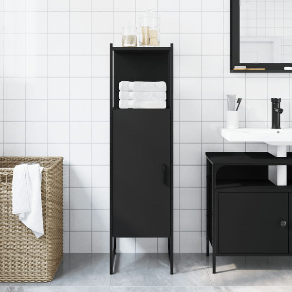 Schwarzer Badschrank 33x33x120,5 cm