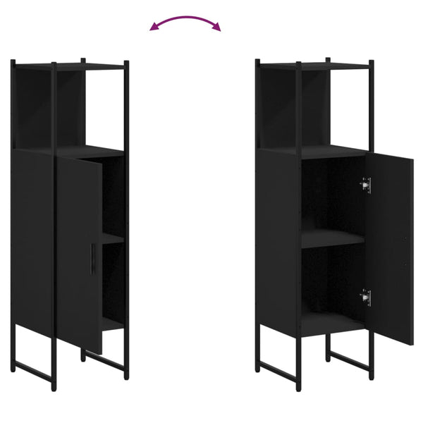 Schwarzer Badschrank 33x33x120,5 cm