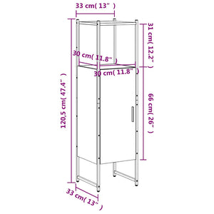 Badschrank Räuchereiche 33x33x120,5 cm