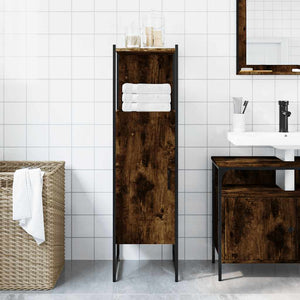Badschrank Räuchereiche 33x33x120,5 cm