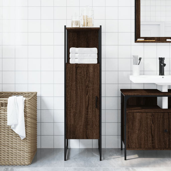 Badschrank Braun Eichenoptik 33x33x120,5 cm