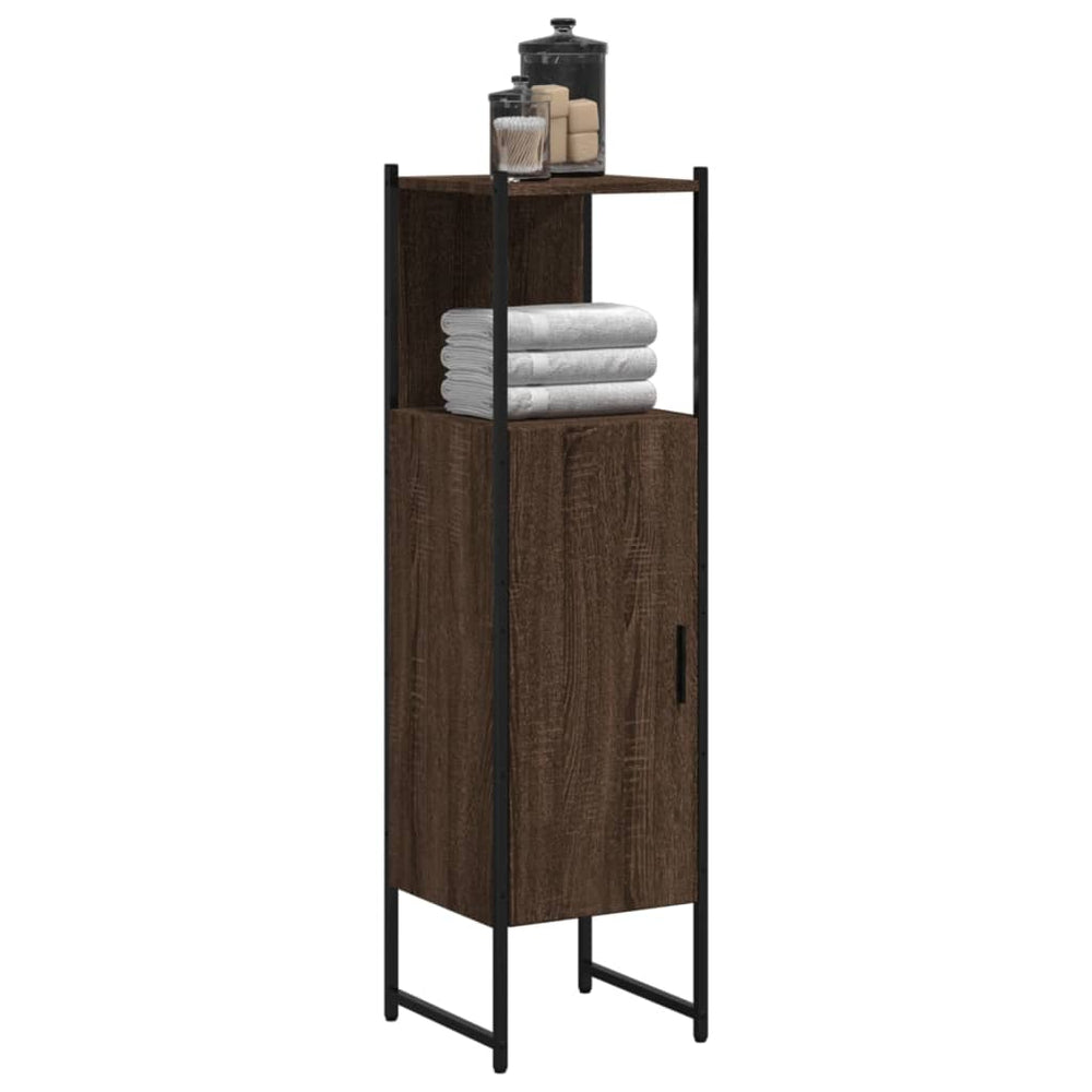 Badschrank Braun Eichenoptik 33x33x120,5 cm