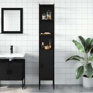 Schwarzer Badschrank 33x33x185,5 cm