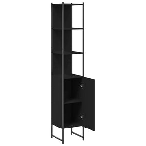 Schwarzer Badschrank 33x33x185,5 cm