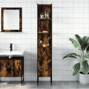 Badschrank Räuchereiche 33x33x185,5 cm