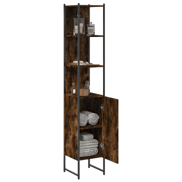 Badschrank Räuchereiche 33x33x185,5 cm