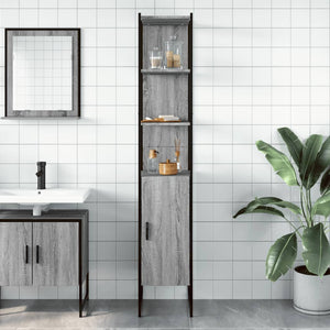 Badschrank Grau Sonoma 33x33x185,5 cm