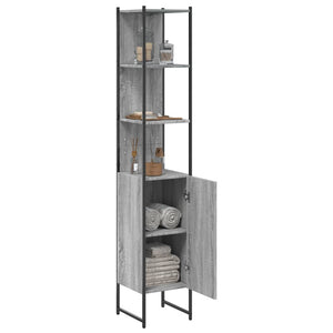 Badschrank Grau Sonoma 33x33x185,5 cm