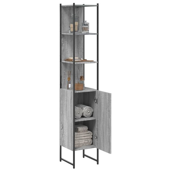 Badschrank Grau Sonoma 33x33x185,5 cm