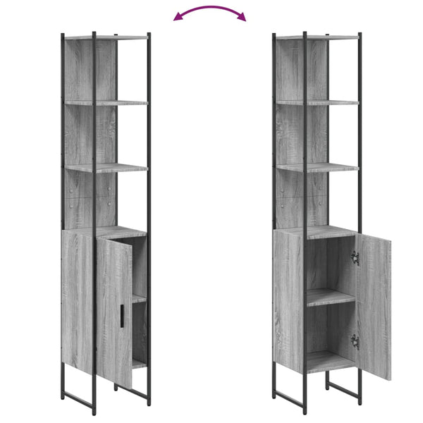 Badschrank Grau Sonoma 33x33x185,5 cm