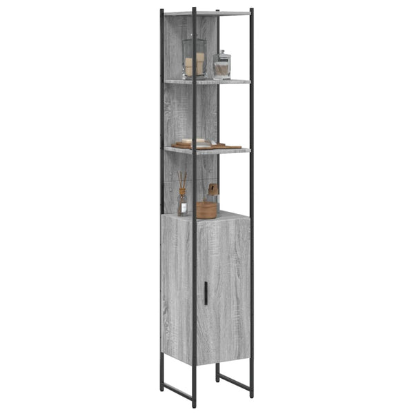 Badschrank Grau Sonoma 33x33x185,5 cm