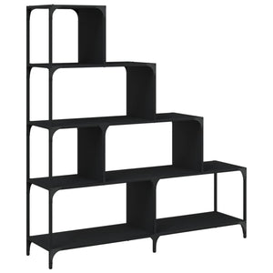 Schwarzes Bücherregal mit 4 Etagen