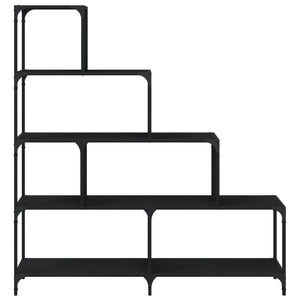 Schwarzes Bücherregal mit 4 Etagen