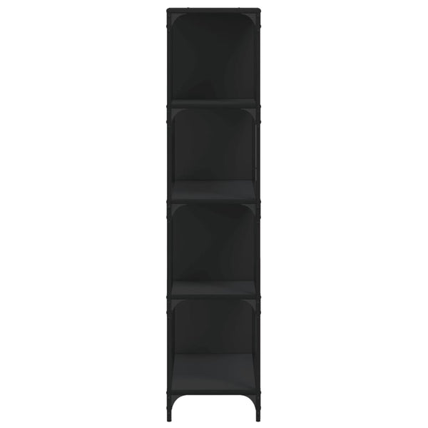 Schwarzes Bücherregal mit 4 Etagen