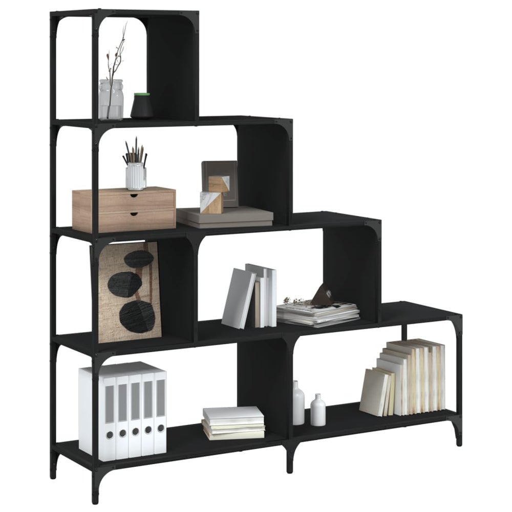 vidaXL Étagère à Livres 4 Niveaux Noir 139x33,5x149 cm Bois d'ingénierie