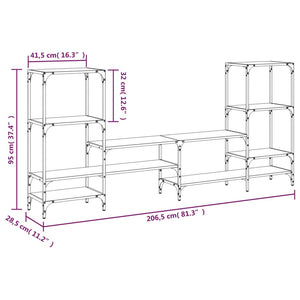 Schwarzer TV-Schrank 206,5 cm