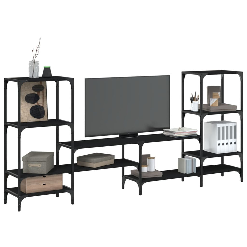 Schwarzer TV-Schrank 206,5 cm