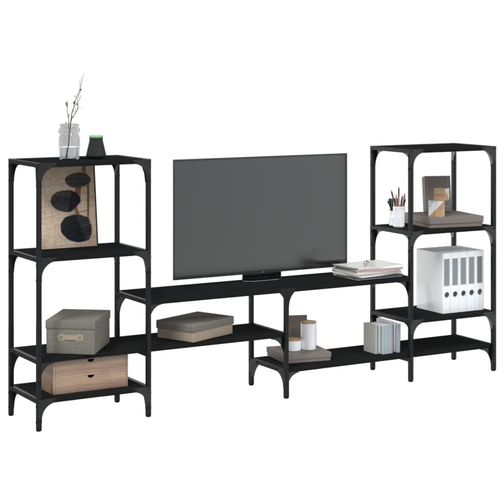 Schwarzer TV-Schrank 206,5 cm