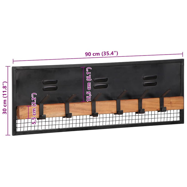 Wandgarderobe Mango Massivholz 90cm